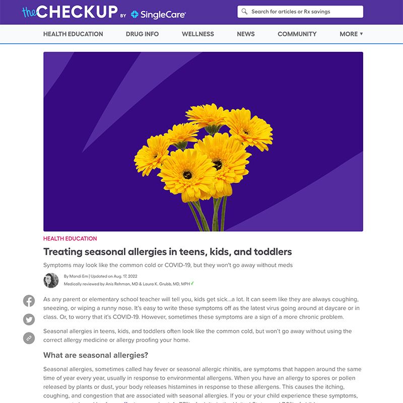 Dr. Modena, San Diego allergist featured in a press article