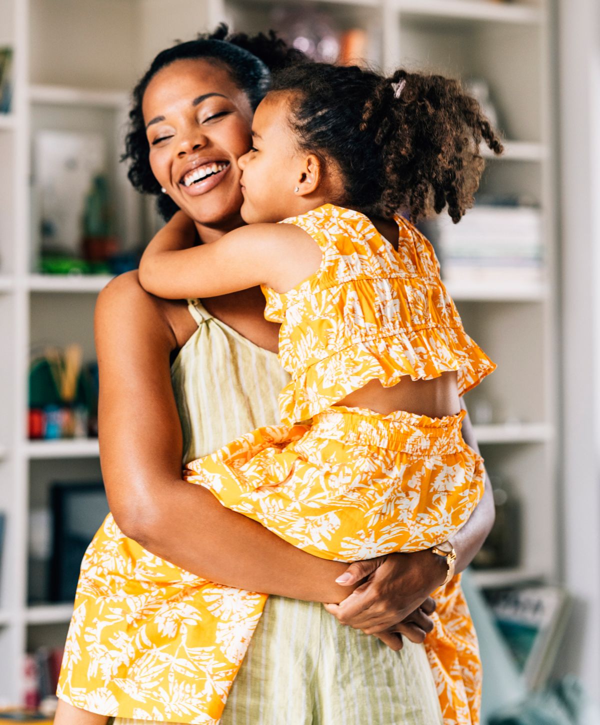 Woman enjoying beach view with colorful cover-up