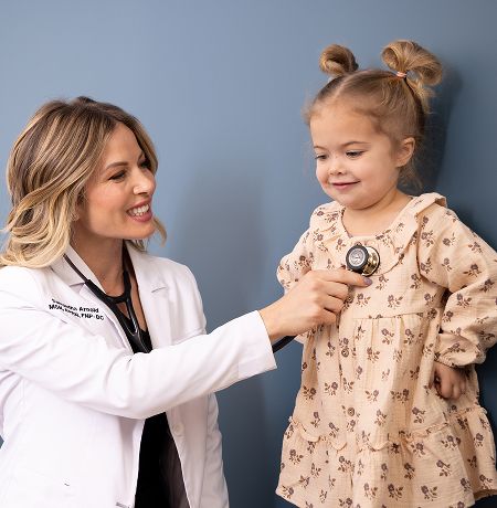 Patient consulting with a healthcare professional.